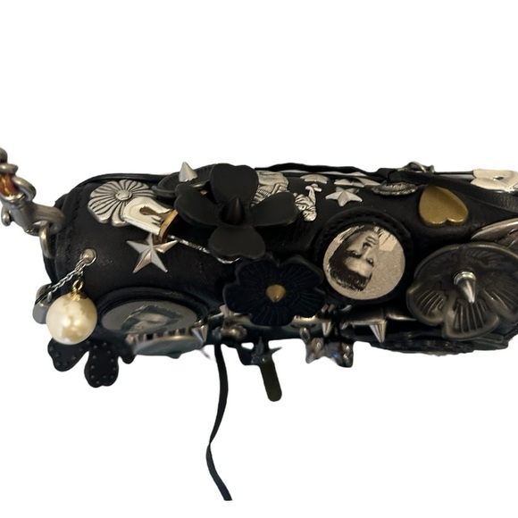 Coach Elvis Charm Bag Black & Silver - Picture 9 of 16